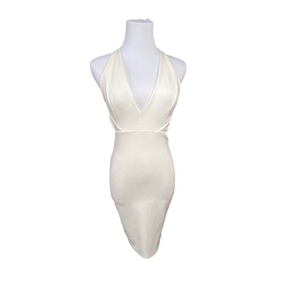 Lulu's What a Looker Bodycon Cream Mini Dress SMALL Soft Girl Backless Party - Picture 3 of 13